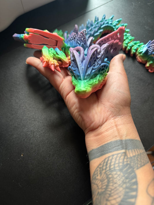 Multicolored Fae-wolf dragon