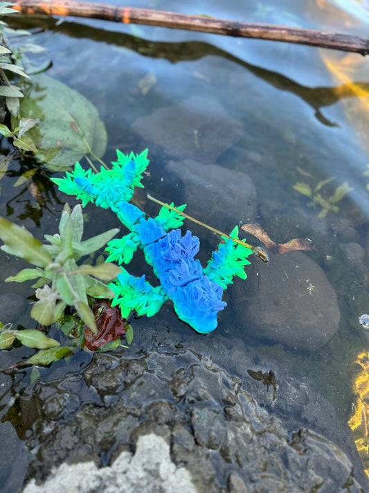 blue&green 3d printed fish