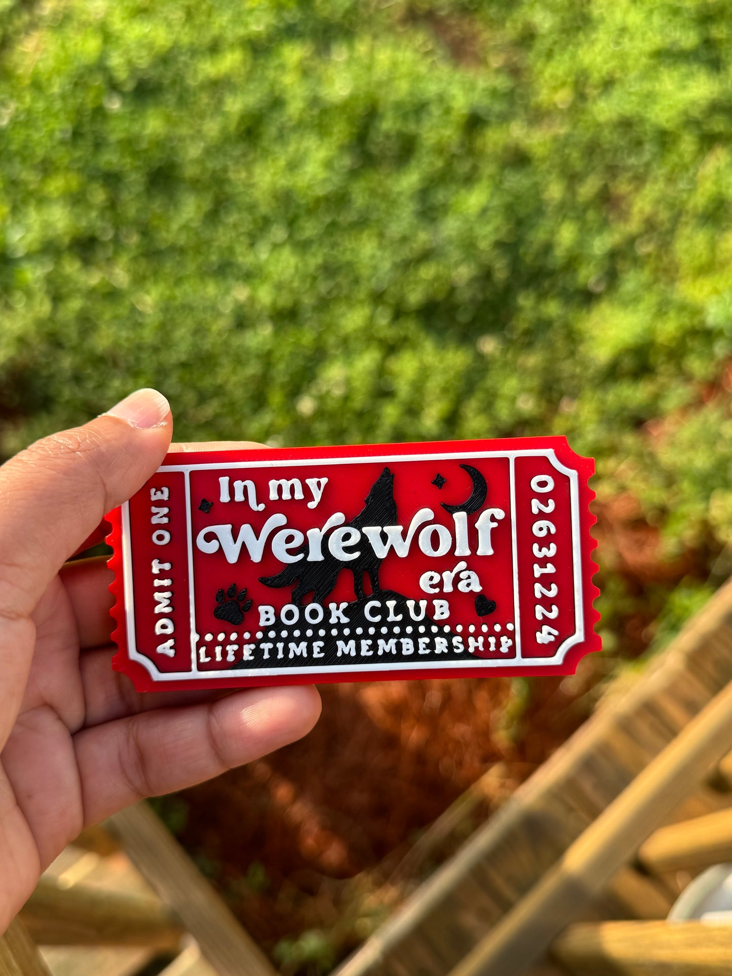 Unleash your wild side with this unique 3D Werewolf Bookish Ticket!