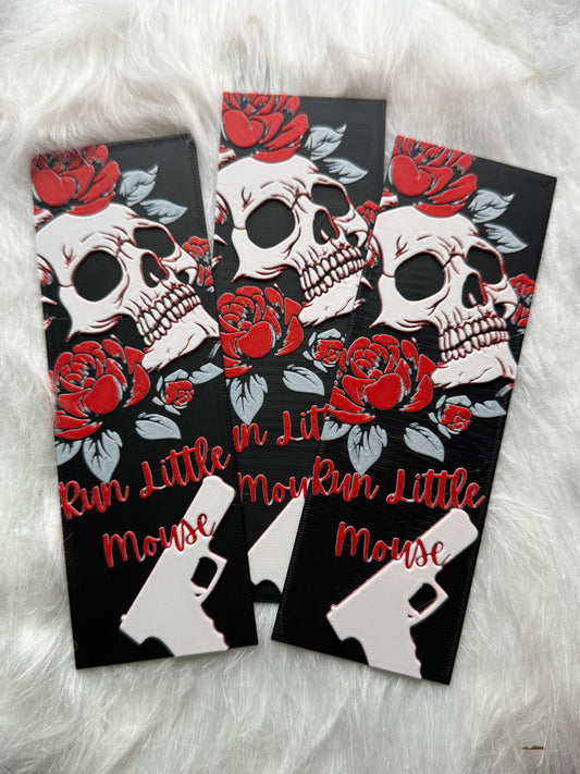 Unleash your dark romance energy with this bold skull & roses bookmark!