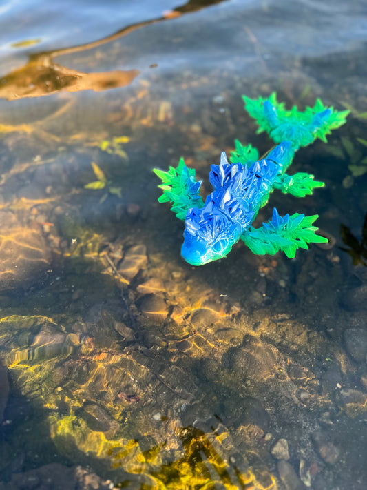 blue&green 3d printed fish