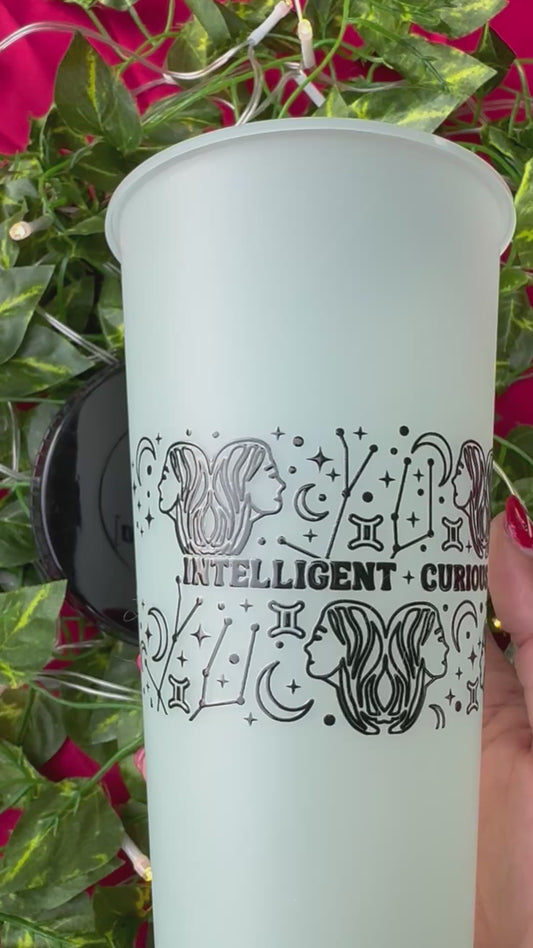 20oz Zodiac plastic tumbler cup